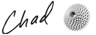 Chad Alderson's signature beside a bike cog